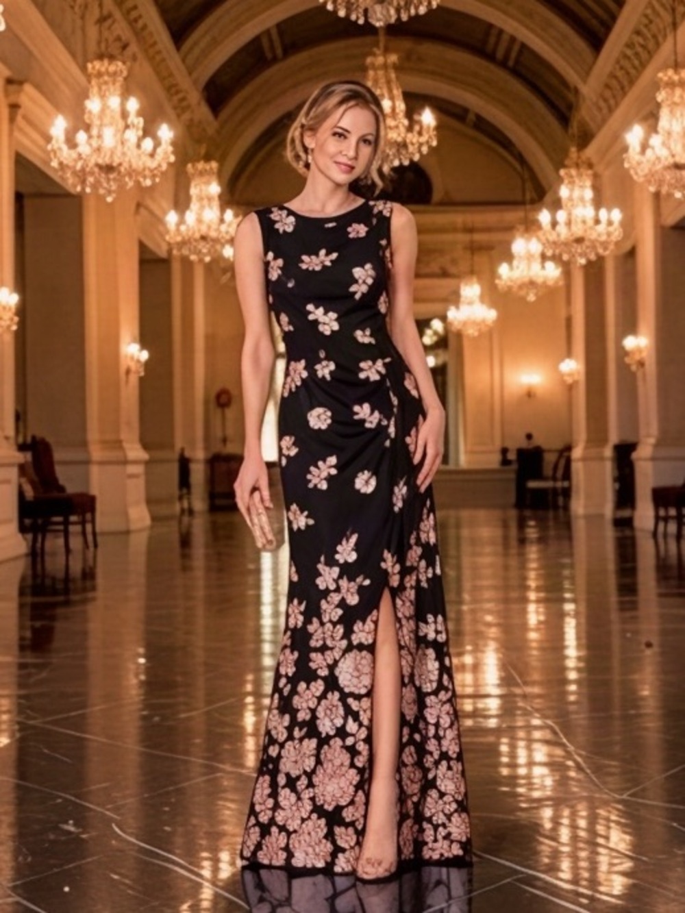 Maggy London Lucie Sequin Sleeveless Gown